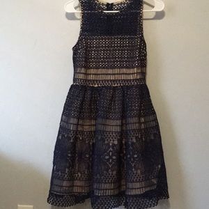 Fancy navy dress with lace from francesca’s